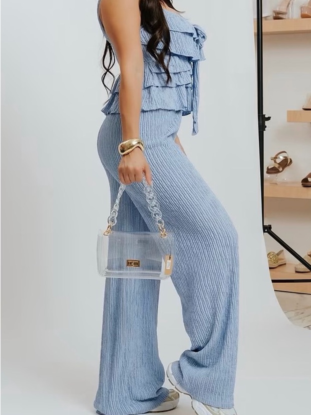 SET. Ruffle Top & Wide-Leg. Retail $89. NWT - Picture 7 of 7